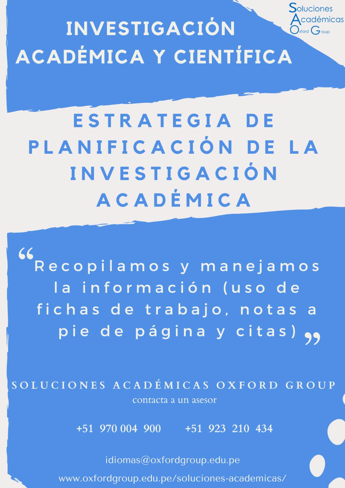 estrategia de planificacion de la investigacion academica oxford group
