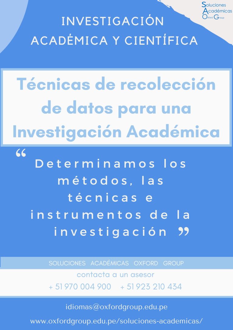 Técnicas de Recolección de Datos para una Investigación Académica ...