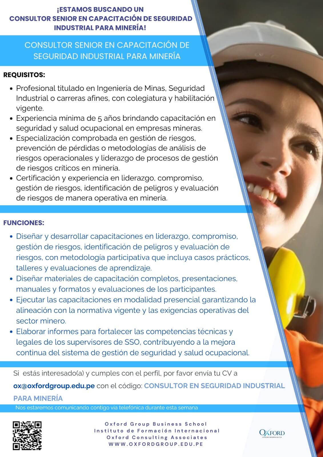 convocatoria seguridad industrial mineria oxford group