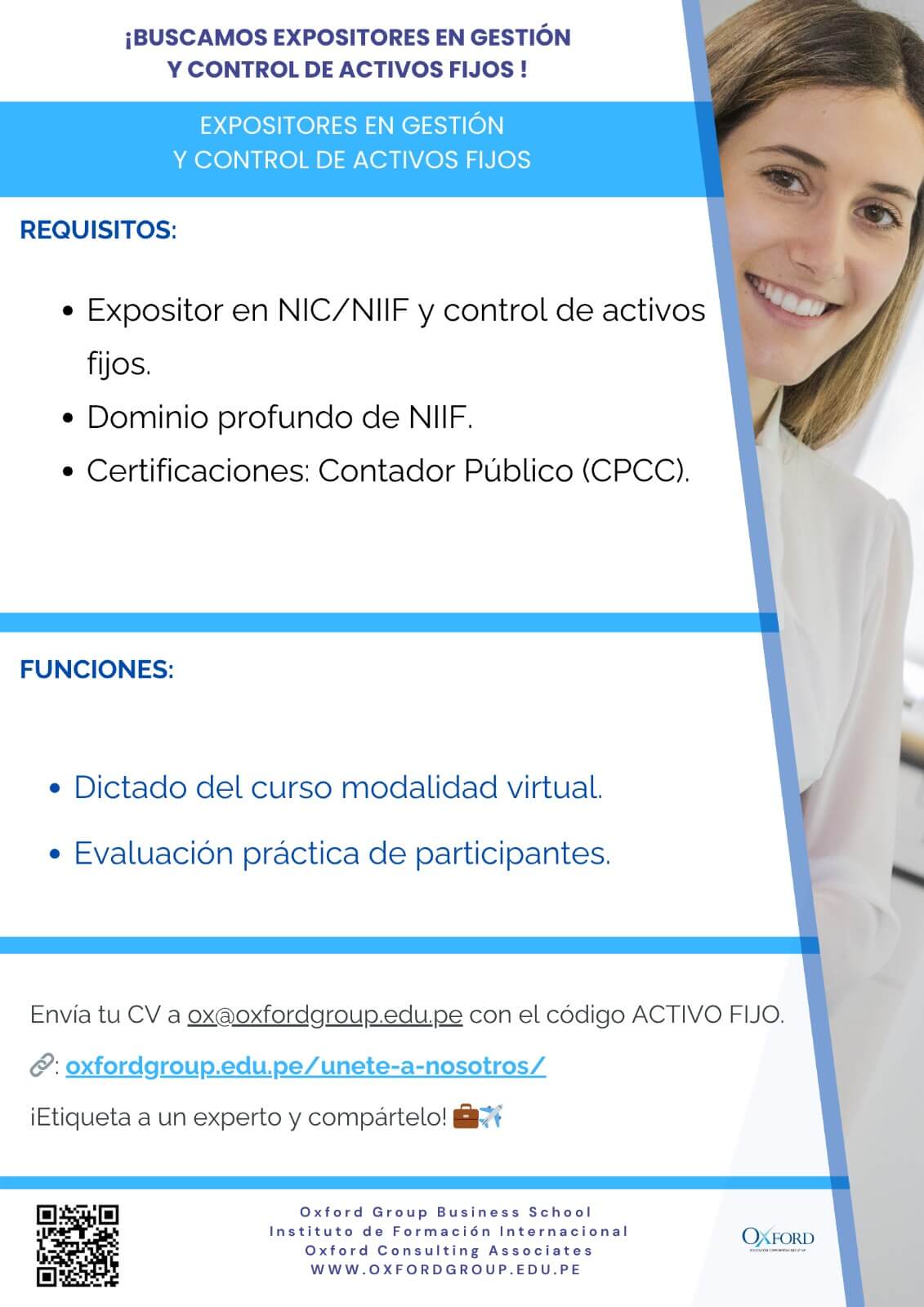 convocatoria expositores gestion control activos fijos oxford group